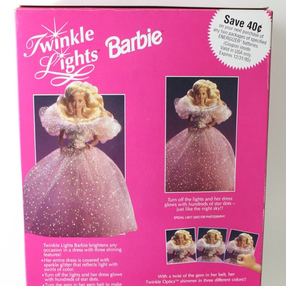 NWB 1993 Twinkling Lights Barbie She Really Lights - Picture 5 of 8
